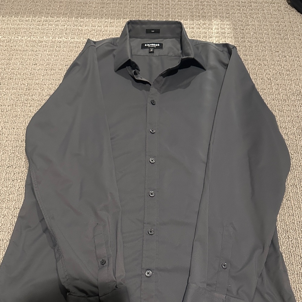 Express Charcoal Button-Down Shirt